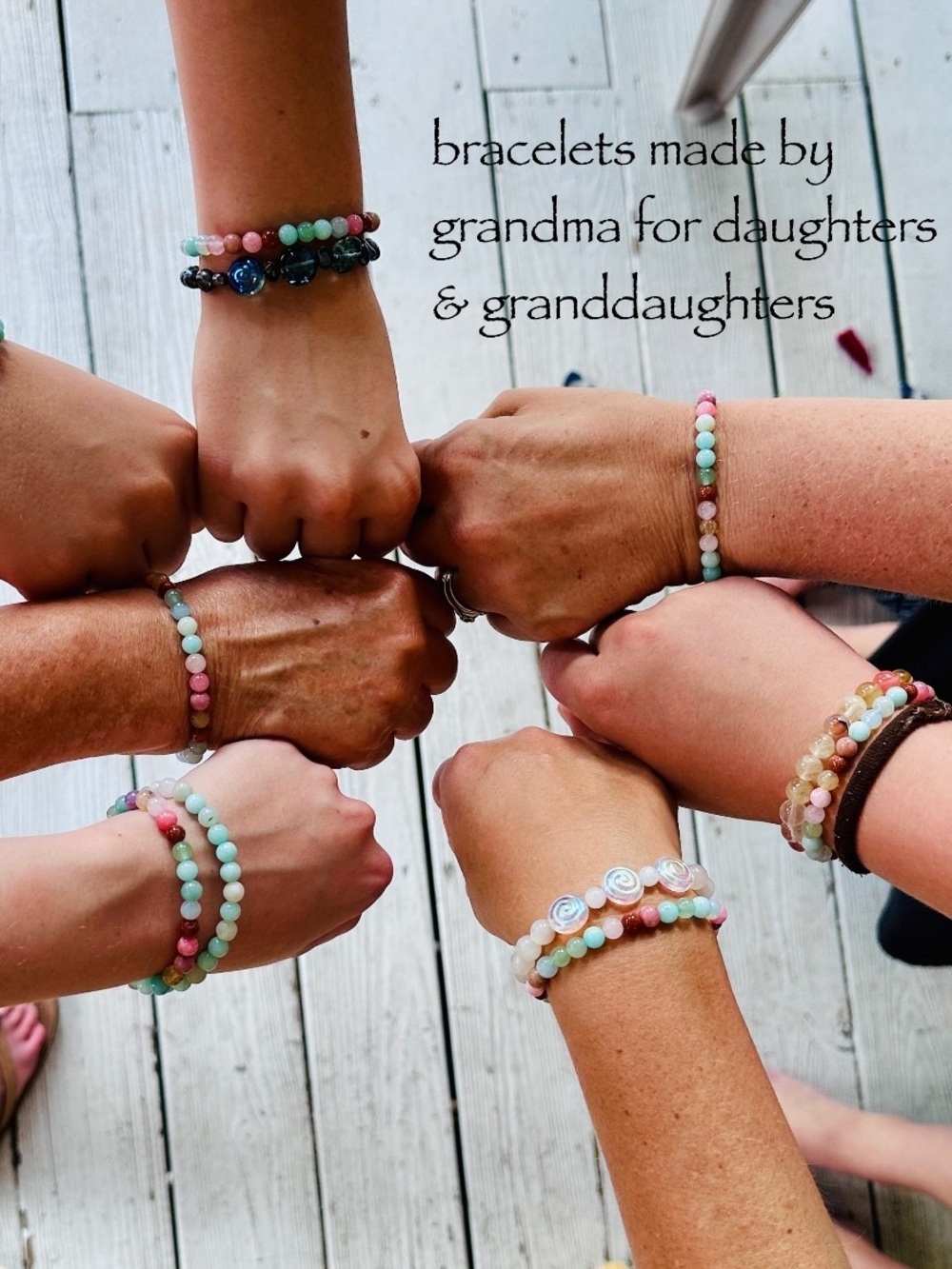 Turquoise Turtle Bead Stretch Bracelet - Genuine Black Tourmaline